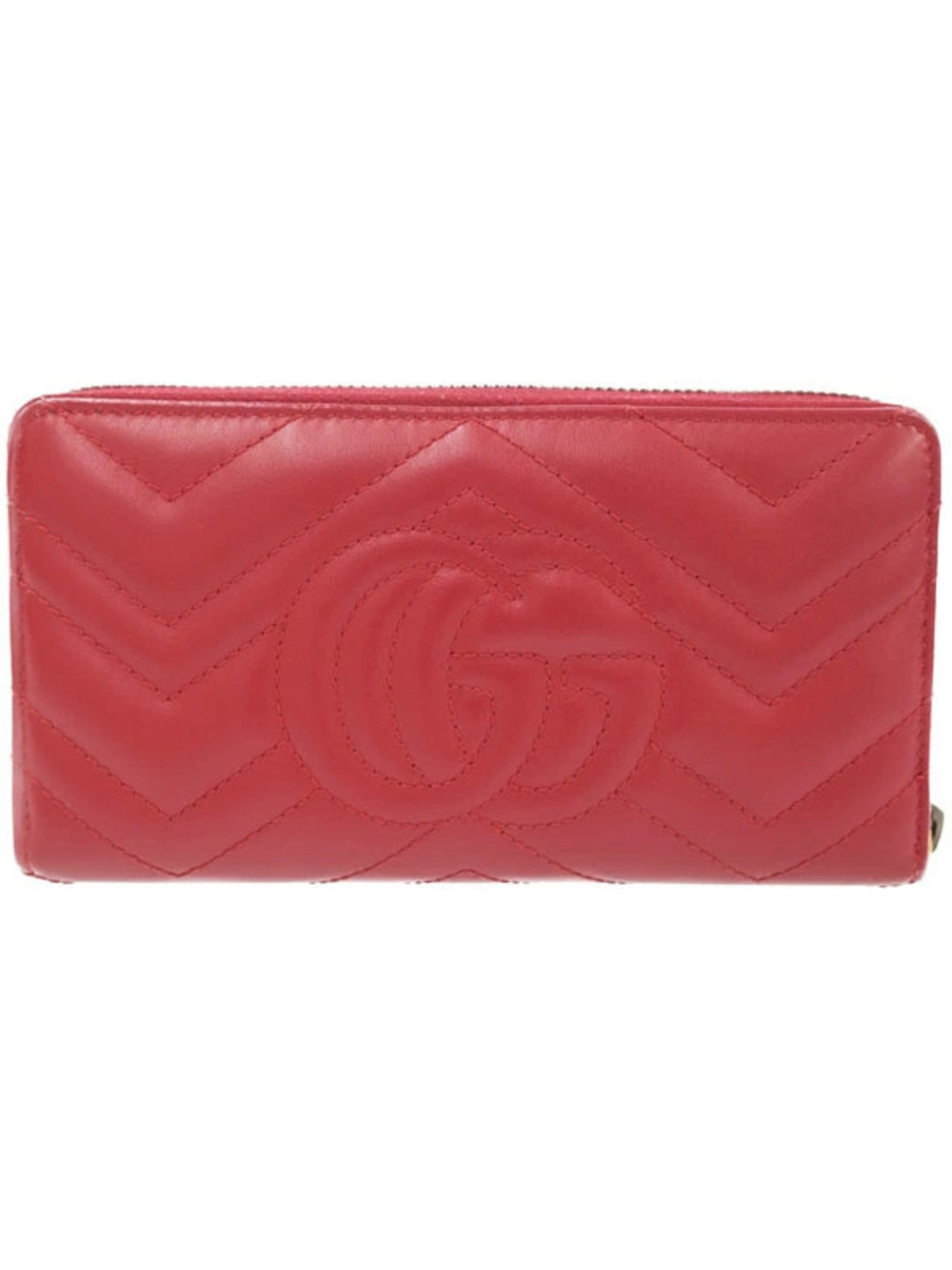 Gucci Zip Zipper Round Long Around Wallet GG Marmont Black